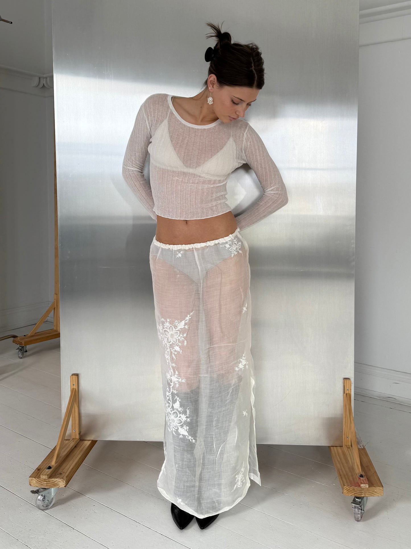 Sheer Embroidered Skirt