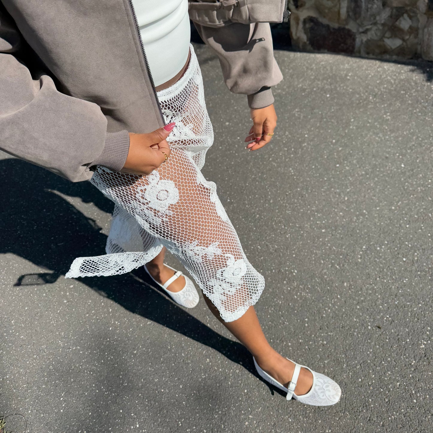 Mesh Midi Skirt
