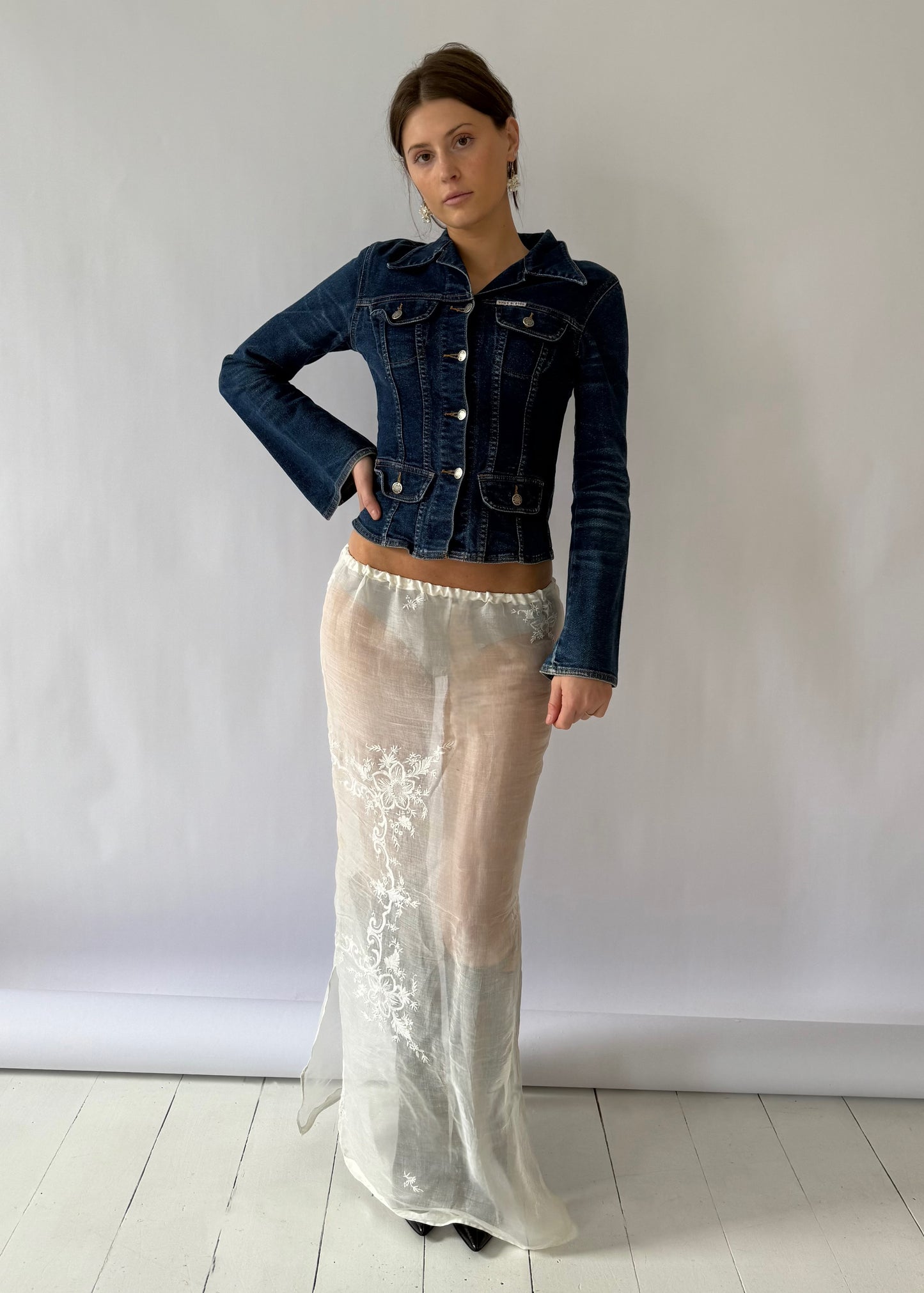 Sheer Embroidered Skirt