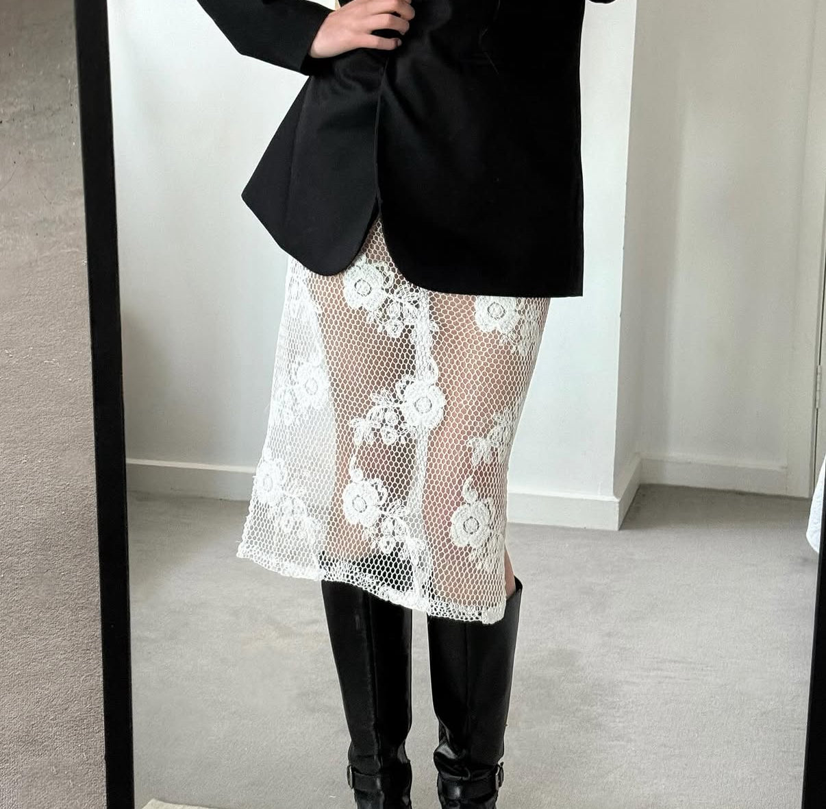 Mesh Midi Skirt