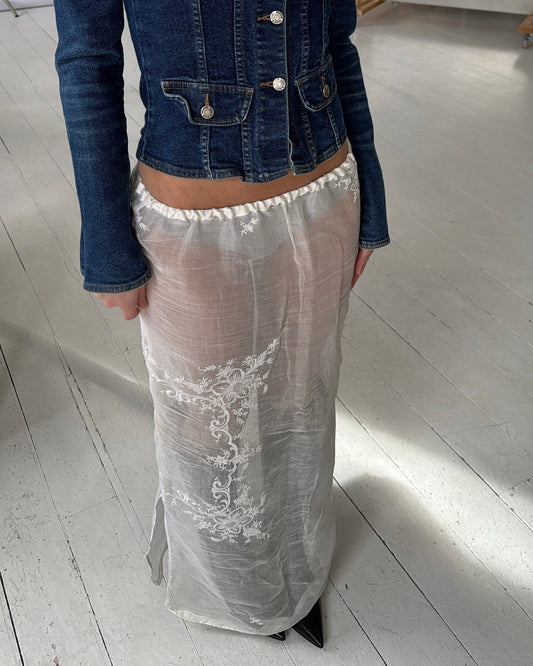 Sheer Embroidered Skirt